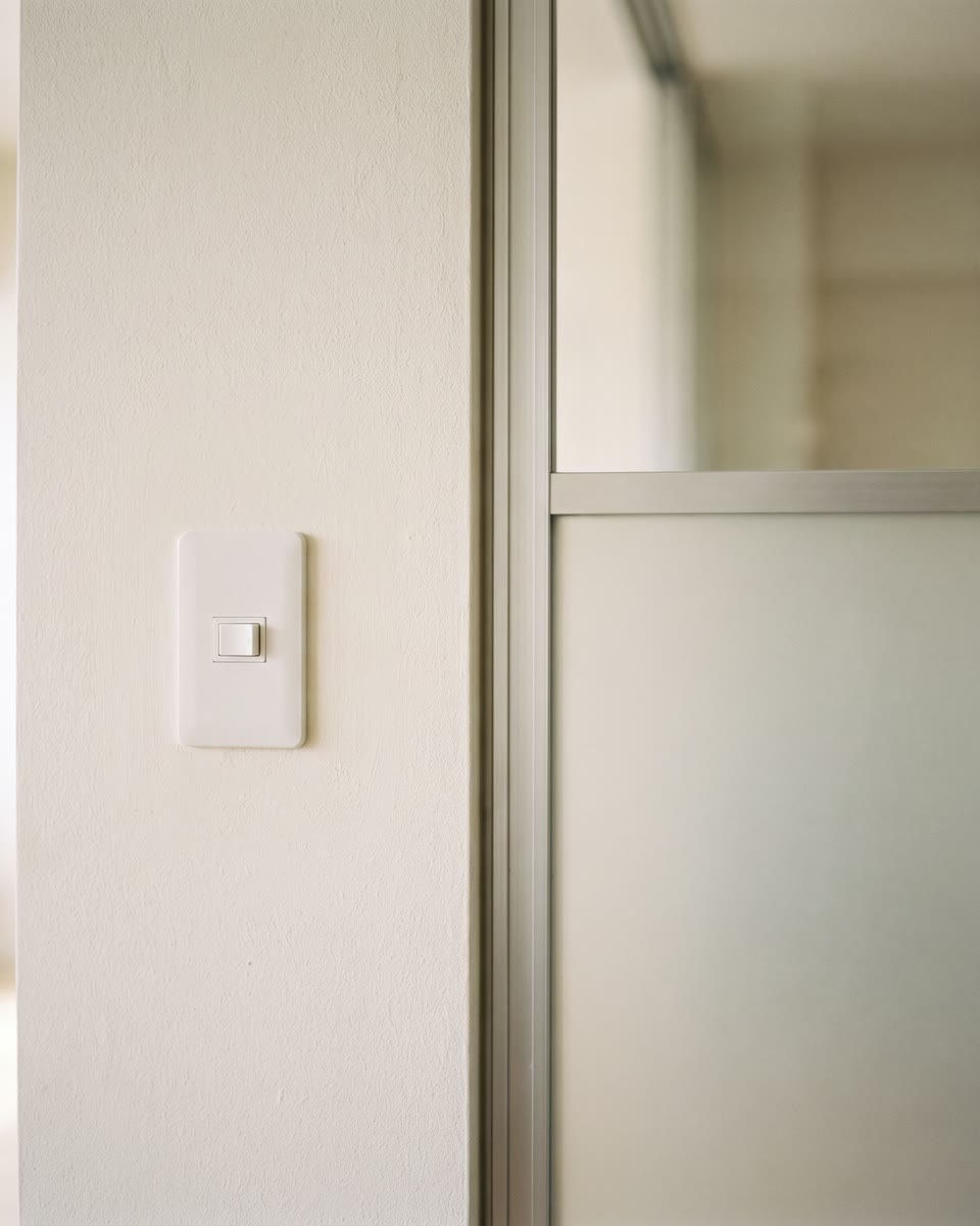 Detalle del interruptor junto al marco